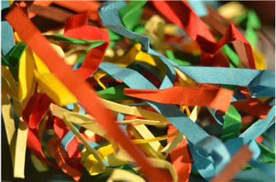 Crumpled Ball of Colored Paper
