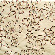 Manila Parchment Color Linent with Floral Pattern