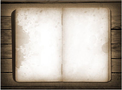 Old Paper Book on Wood Table