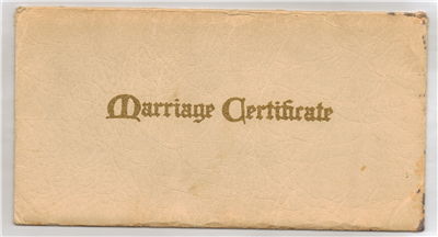 Old Paper Envelope for a Marriage